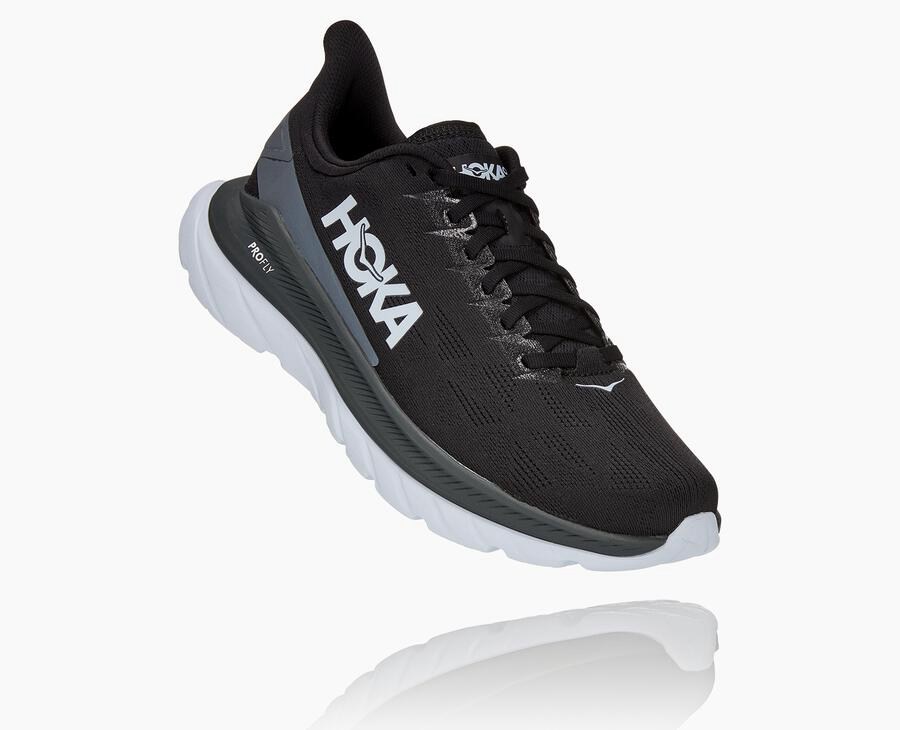 Hoka One One Mach 4 - Men Running Shoes - Black/White,Australia NAZ-940132